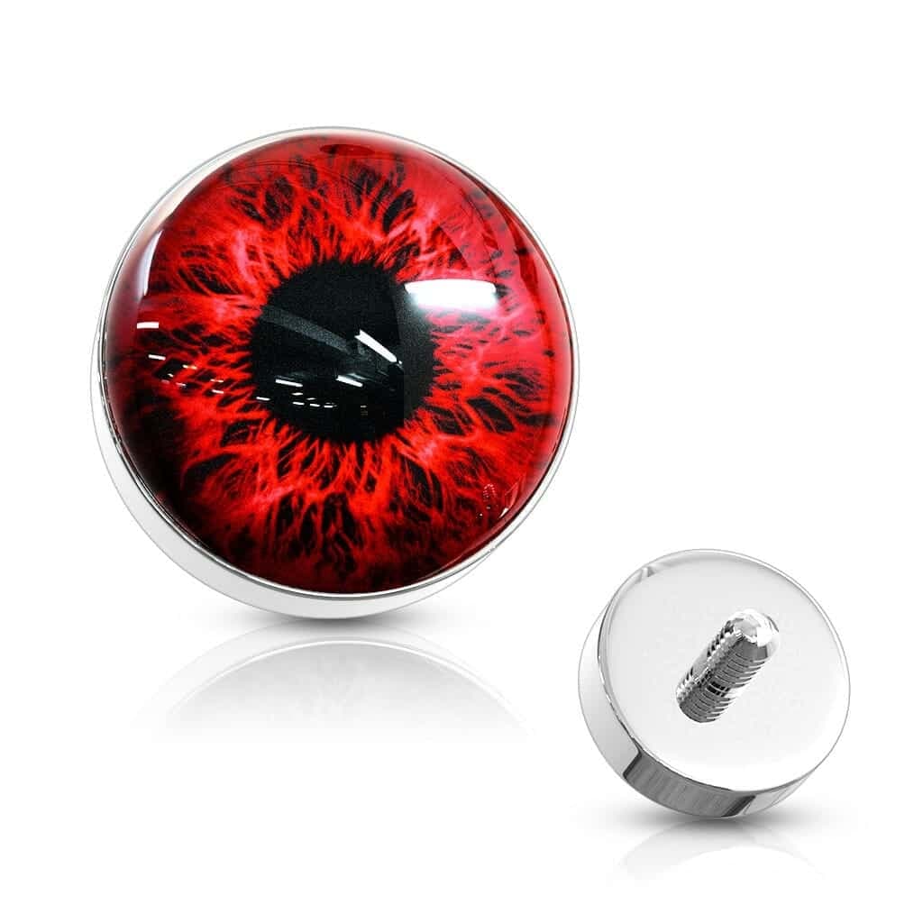 Dermal top voorzien van een oog in verschillende kleuren