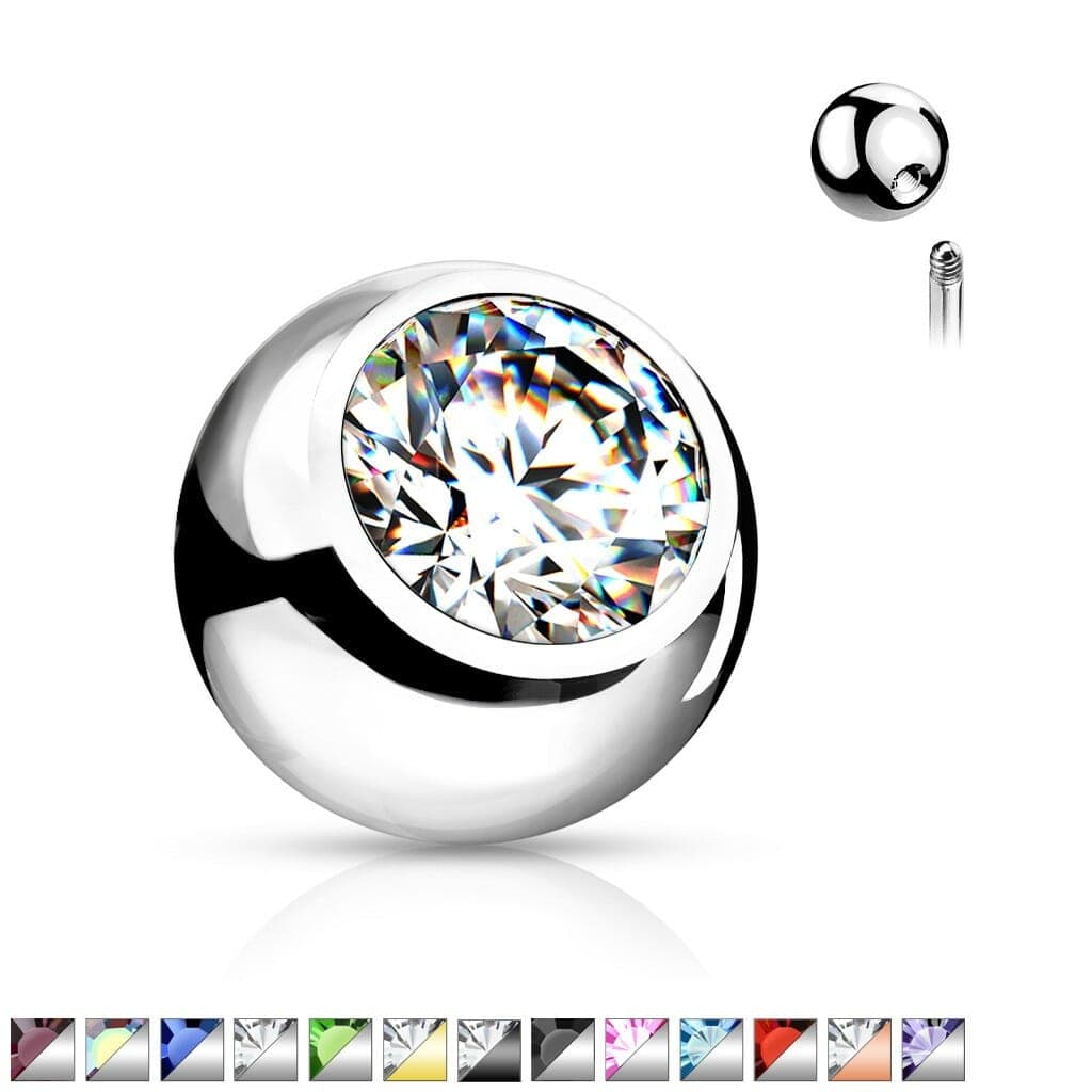 Piercing opschroefballetjes in verschillende kleuren