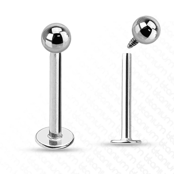 Intern geschroefde labret piercing van titanium - Afbeelding 2