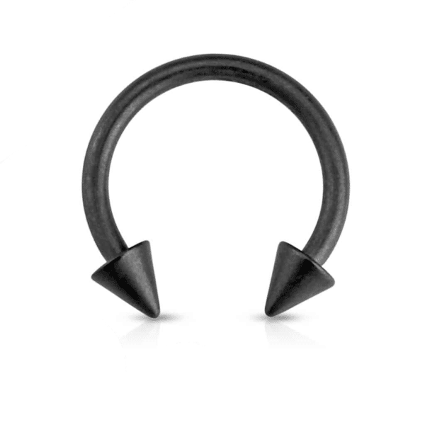 Circular barbell mat zwart met spikes - Afbeelding 2