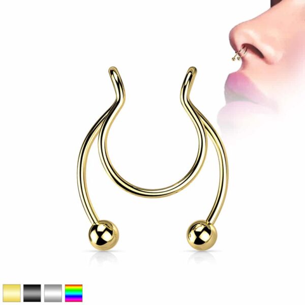 Fake clip-on piercing met twee balletjes