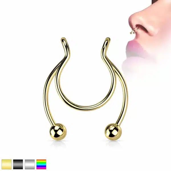Fake clip-on piercing met twee balletjes