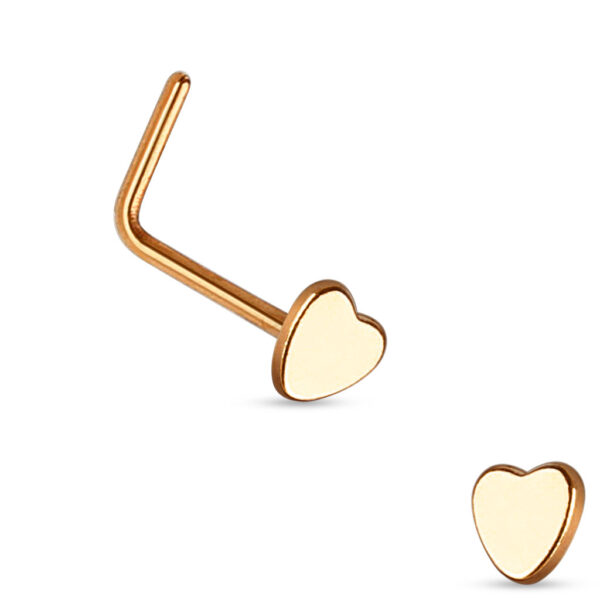 Neus stud piercing met hartje in verschillende kleuren - Afbeelding 3