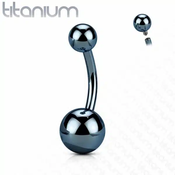 Titanium navelpiercing met intern schroefdraad in verschillende kleuren - Afbeelding 12