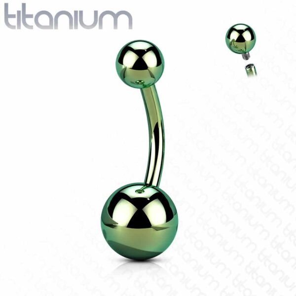 Titanium navelpiercing met intern schroefdraad in verschillende kleuren - Afbeelding 13