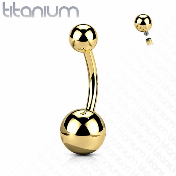 Titanium navelpiercing met intern schroefdraad in verschillende kleuren - Afbeelding 14