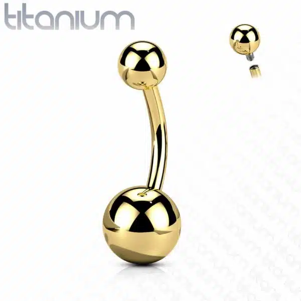 Titanium navelpiercing met intern schroefdraad in verschillende kleuren - Afbeelding 14