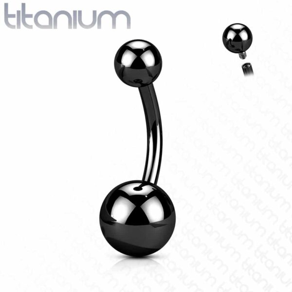 Titanium navelpiercing met intern schroefdraad in verschillende kleuren - Afbeelding 15