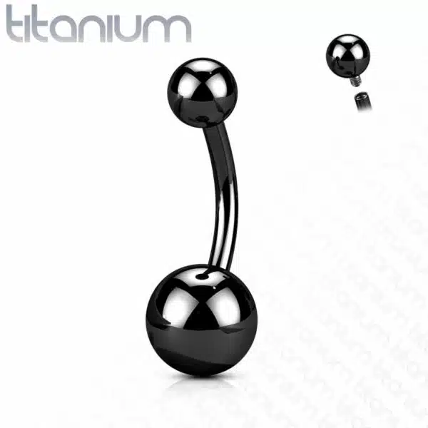 Titanium navelpiercing met intern schroefdraad in verschillende kleuren - Afbeelding 15