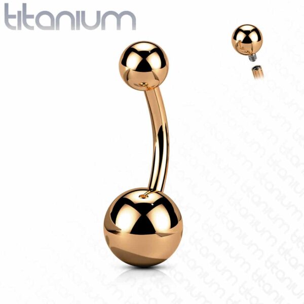 Titanium navelpiercing met intern schroefdraad in verschillende kleuren - Afbeelding 16