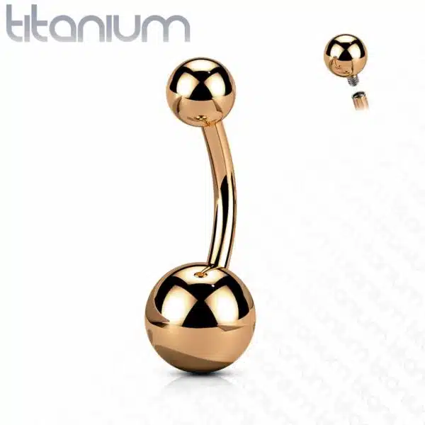 Titanium navelpiercing met intern schroefdraad in verschillende kleuren - Afbeelding 16