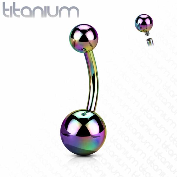 Titanium navelpiercing met intern schroefdraad in verschillende kleuren - Afbeelding 17