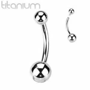 Titanium navelpiercing met intern schroefdraad