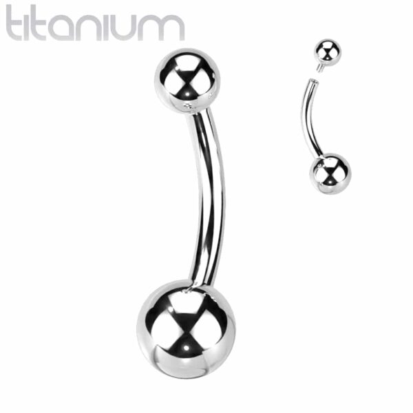Titanium navelpiercing met intern schroefdraad