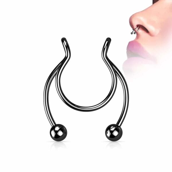 Fake clip-on piercing met twee balletjes - Afbeelding 2