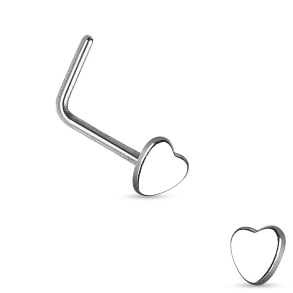 Neus stud piercing met hartje in verschillende kleuren - Afbeelding 4
