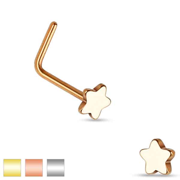 Neus stud piercing met sterretje in verschillende kleuren