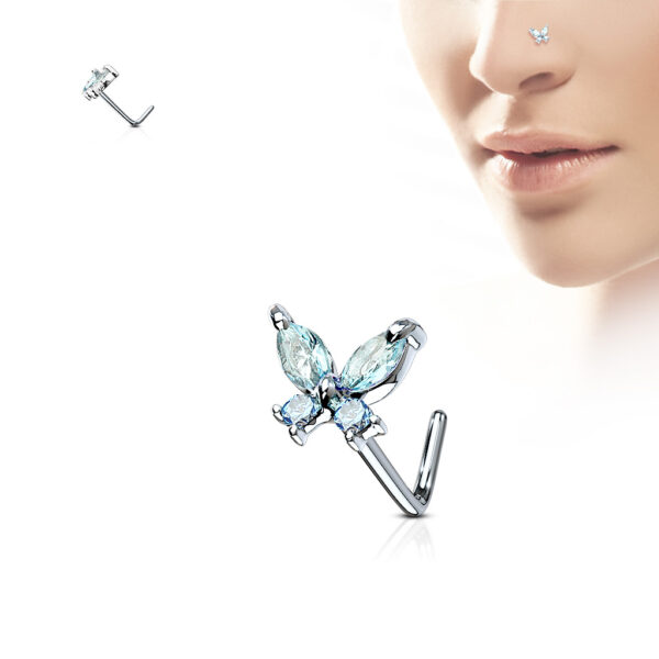 Neus stud piercing vlinder top in verschillende kleuren - Afbeelding 5