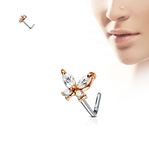 Neus stud piercing vlinder top in verschillende kleuren - Afbeelding 6