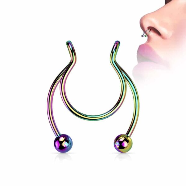 Fake clip-on piercing met twee balletjes - Afbeelding 4