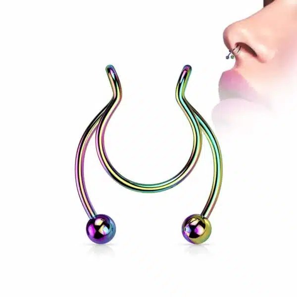 Fake clip-on piercing met twee balletjes - Afbeelding 4