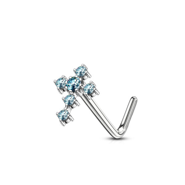 Neus stud piercing met kruis top met CZ steentjes - Afbeelding 8