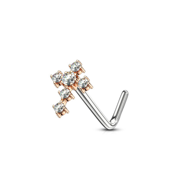 Neus stud piercing met kruis top met CZ steentjes - Afbeelding 9