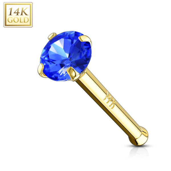 14Kt. gouden neuspiercing met kristal in verschillende kleuren - Afbeelding 4