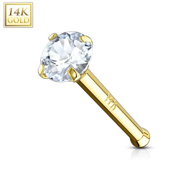 14Kt. gouden neuspiercing met kristal in verschillende kleuren - Afbeelding 9