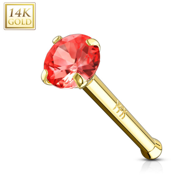 14Kt. gouden neuspiercing met kristal in verschillende kleuren - Afbeelding 8