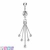 Fancy titanium navelpiercing met 5 ronde CZ stenen hanger