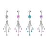 Fancy titanium navelpiercing met 5 ronde CZ stenen hanger - Afbeelding 2