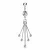Fancy titanium navelpiercing met 5 ronde CZ stenen hanger - Afbeelding 3