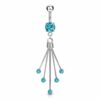Fancy titanium navelpiercing met 5 ronde CZ stenen hanger - Afbeelding 5