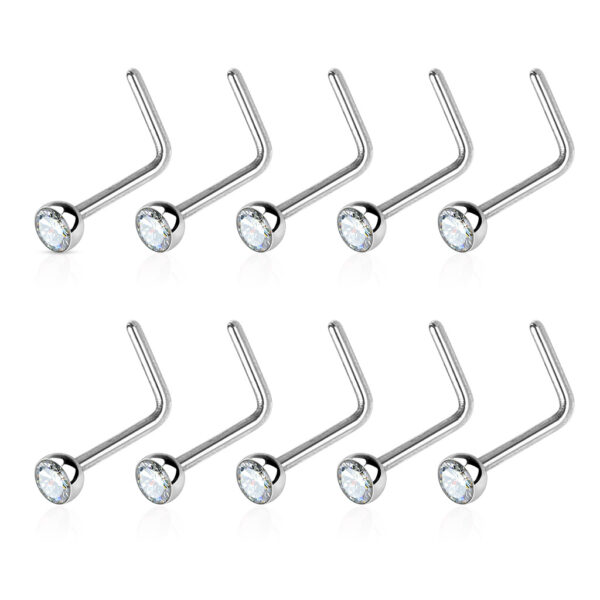 Neus stud met een kristal in verschillende kleuren - Afbeelding 2