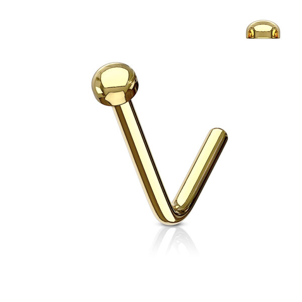 Zilverkleurige neus stud piercing met halve bal - Afbeelding 4