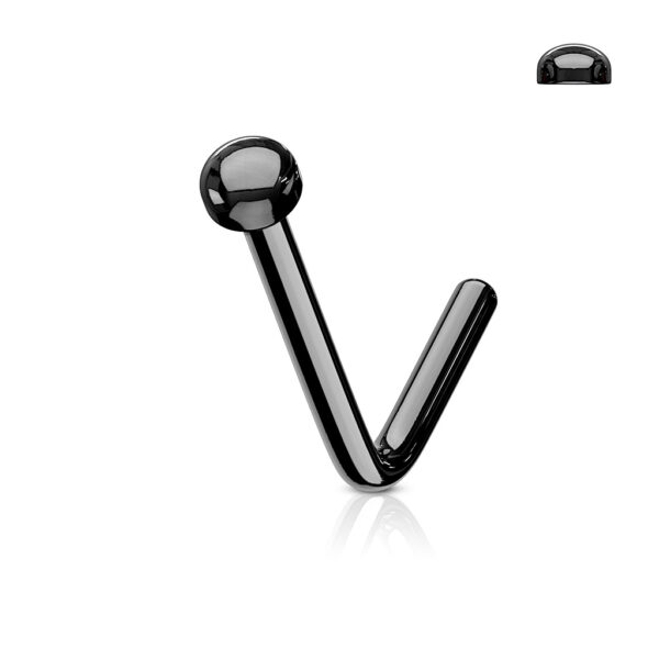 Zilverkleurige neus stud piercing met halve bal - Afbeelding 5