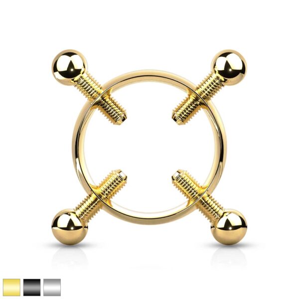 Fake tepelklem piercing met instelbare schroeven