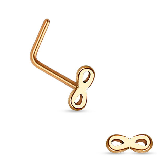 Neus stud piercing met infinity in verschillende kleuren - Afbeelding 3