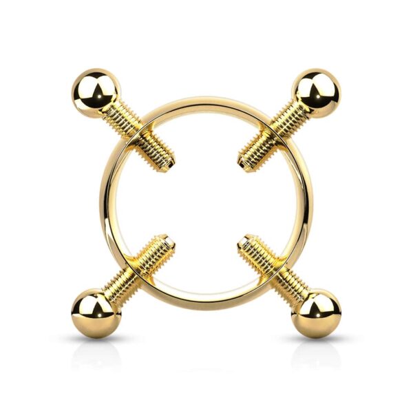 Fake tepelklem piercing met instelbare schroeven - Afbeelding 2