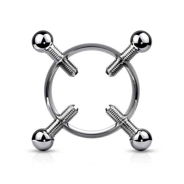 Fake tepelklem piercing met instelbare schroeven - Afbeelding 4