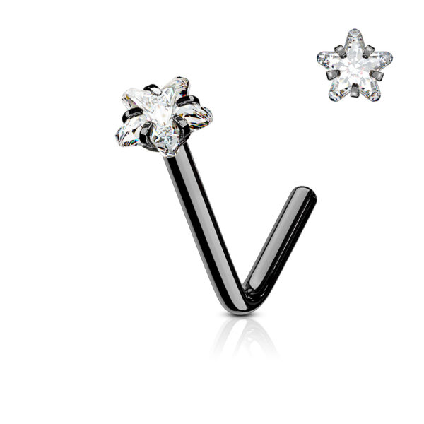 Neus stud piercing met ster CZ prong-set - Afbeelding 6