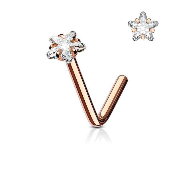 Neus stud piercing met ster CZ prong-set - Afbeelding 11