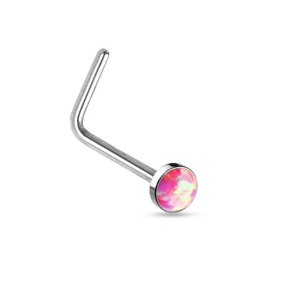Neus stud piercing met gekleurde opaal steen - Afbeelding 5