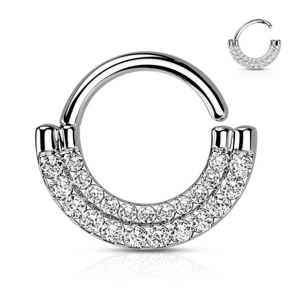 Ring van brass met dubbele CZ steentjes - Afbeelding 3