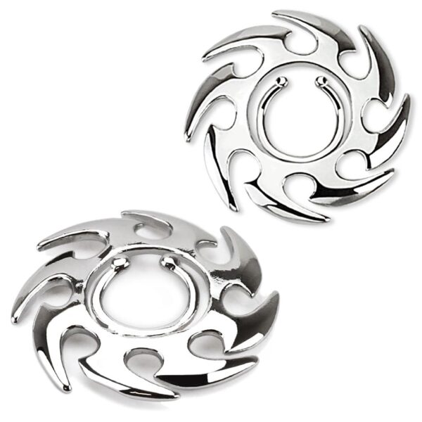Fake clip-on tepelpiercing met tribal motief zilverkleurig