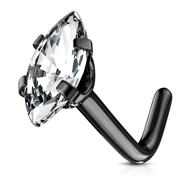 Neus stud piercing met ruit CZ prong-set - Afbeelding 9
