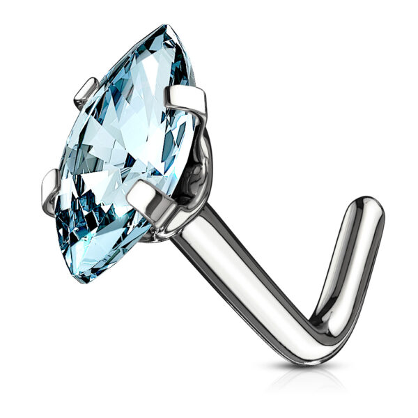 Neus stud piercing met ruit CZ prong-set - Afbeelding 11