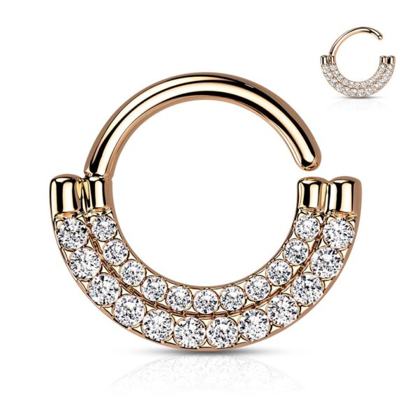 Ring van brass met dubbele CZ steentjes - Afbeelding 4