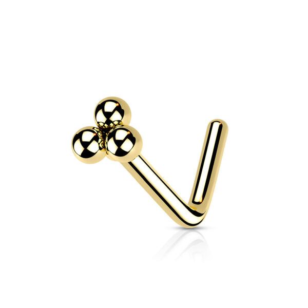 Neus stud piercing met top van 3 balletjes - Afbeelding 5